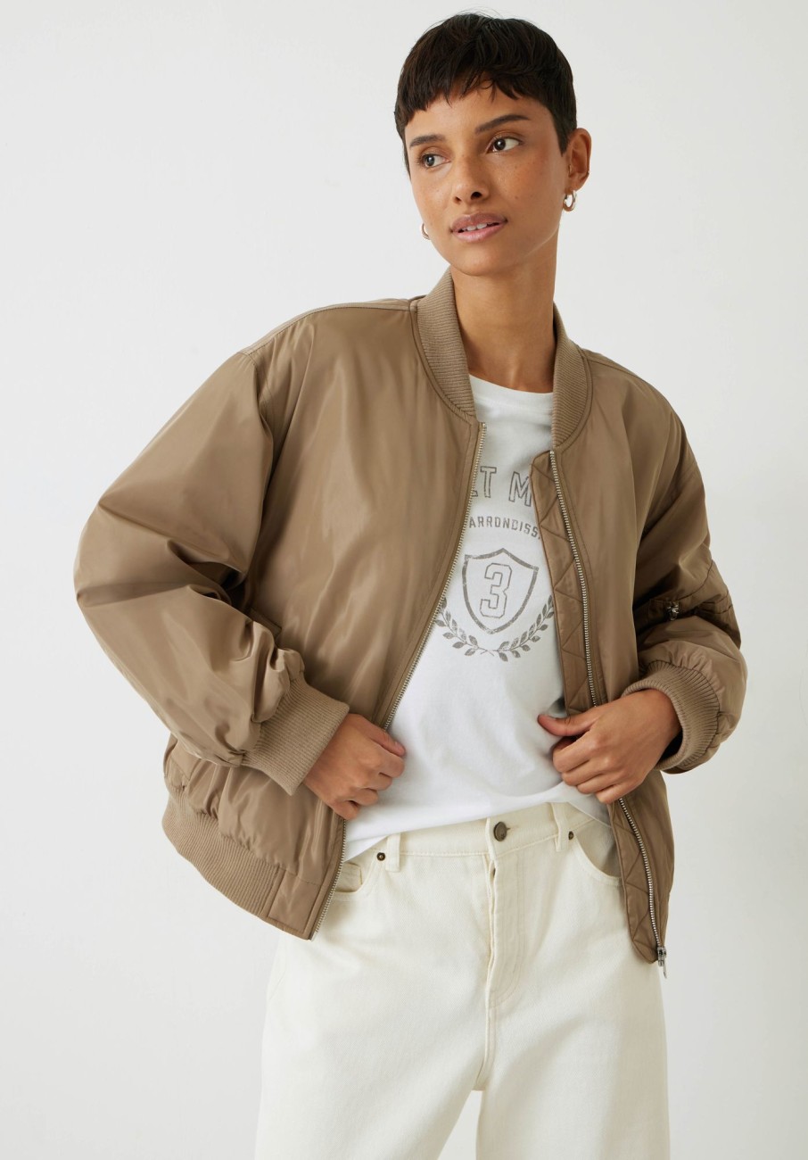 New Holland Bomber Jacket Taupe Grey