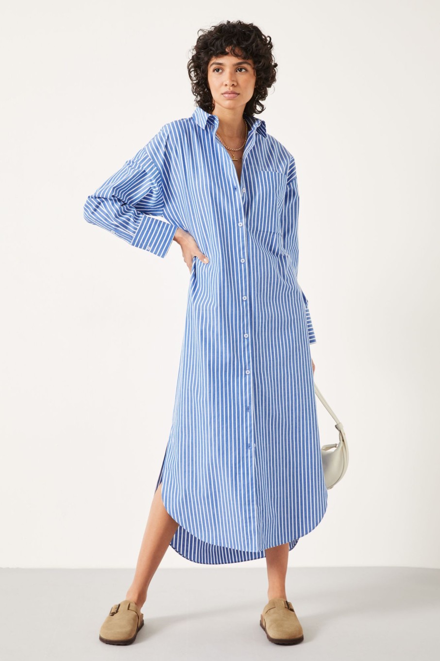 Online Sahra Maxi Shirt Dress Blue/White Stripe