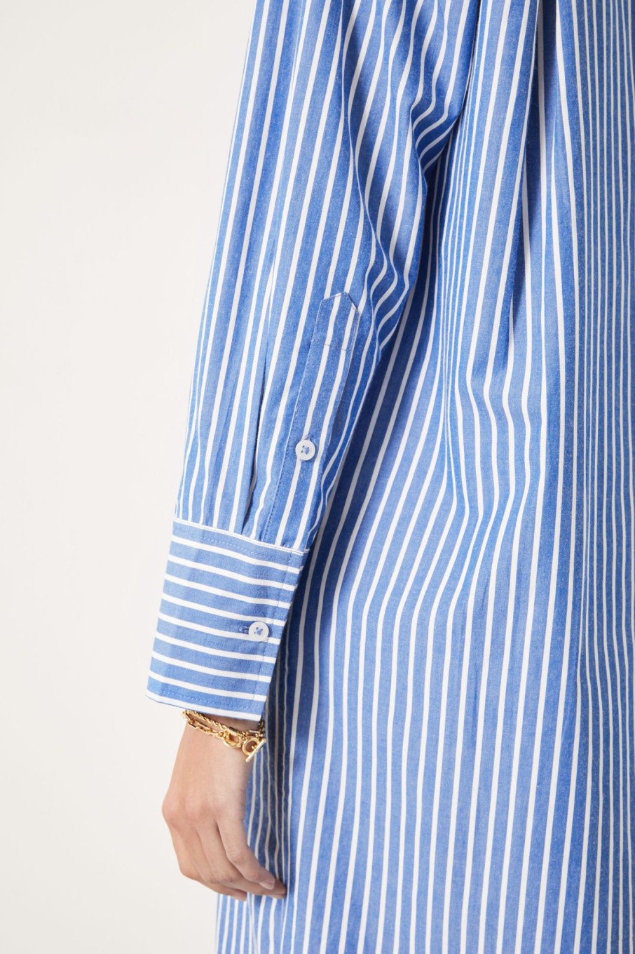 Online Sahra Maxi Shirt Dress Blue/White Stripe