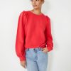 New Emilia Ruffle Sweatshirt Vibrant Red