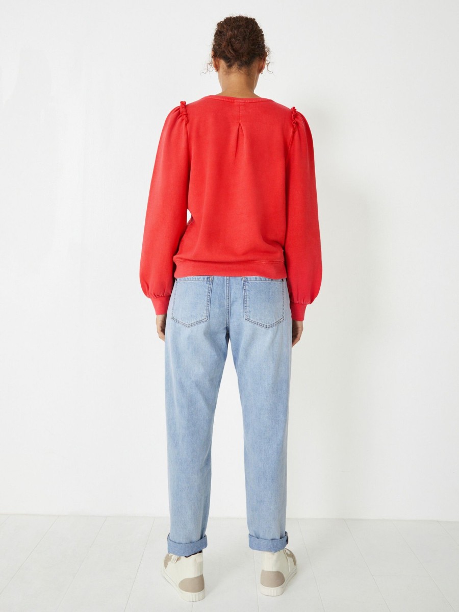 New Emilia Ruffle Sweatshirt Vibrant Red