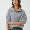 New Dalia Half Zip Wool Blend Jumper Mid Grey Marl