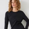 Hot Ariadne Ruched Long Sleeve Tee Black