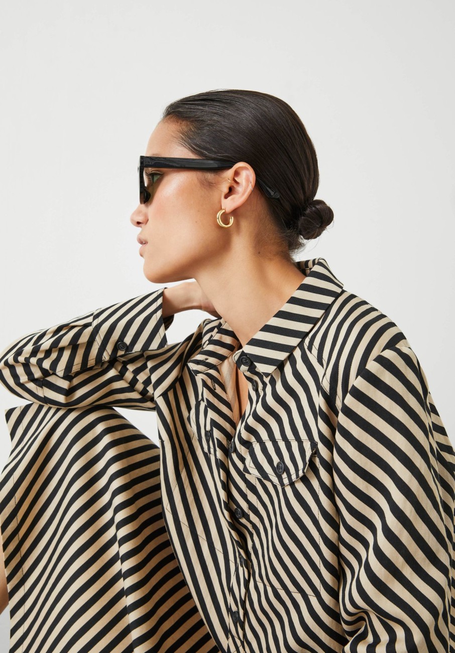 Online Toria Midi Shirt Dress Diagonal Stripe