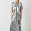 Clearance Raven Pleated Maxi Skirt Liquid Metallic