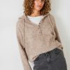 New Halle Ribbed Wool Blend Hoodie Antler