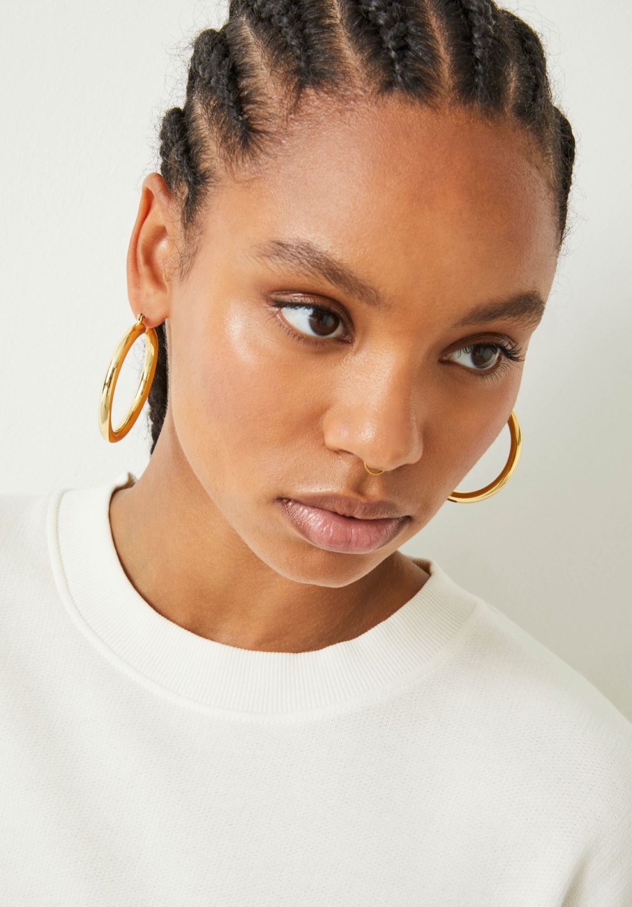 Hot Luv Aj Amalfi Tube Hoop Earrings Gold