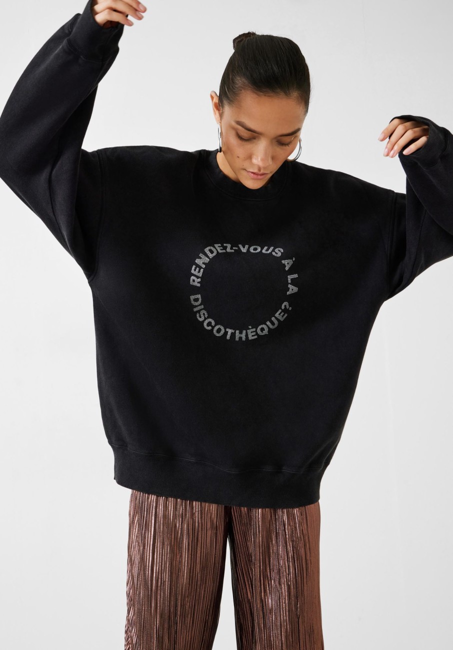 Wholesale Discotheque Sweatshirt Washed Black