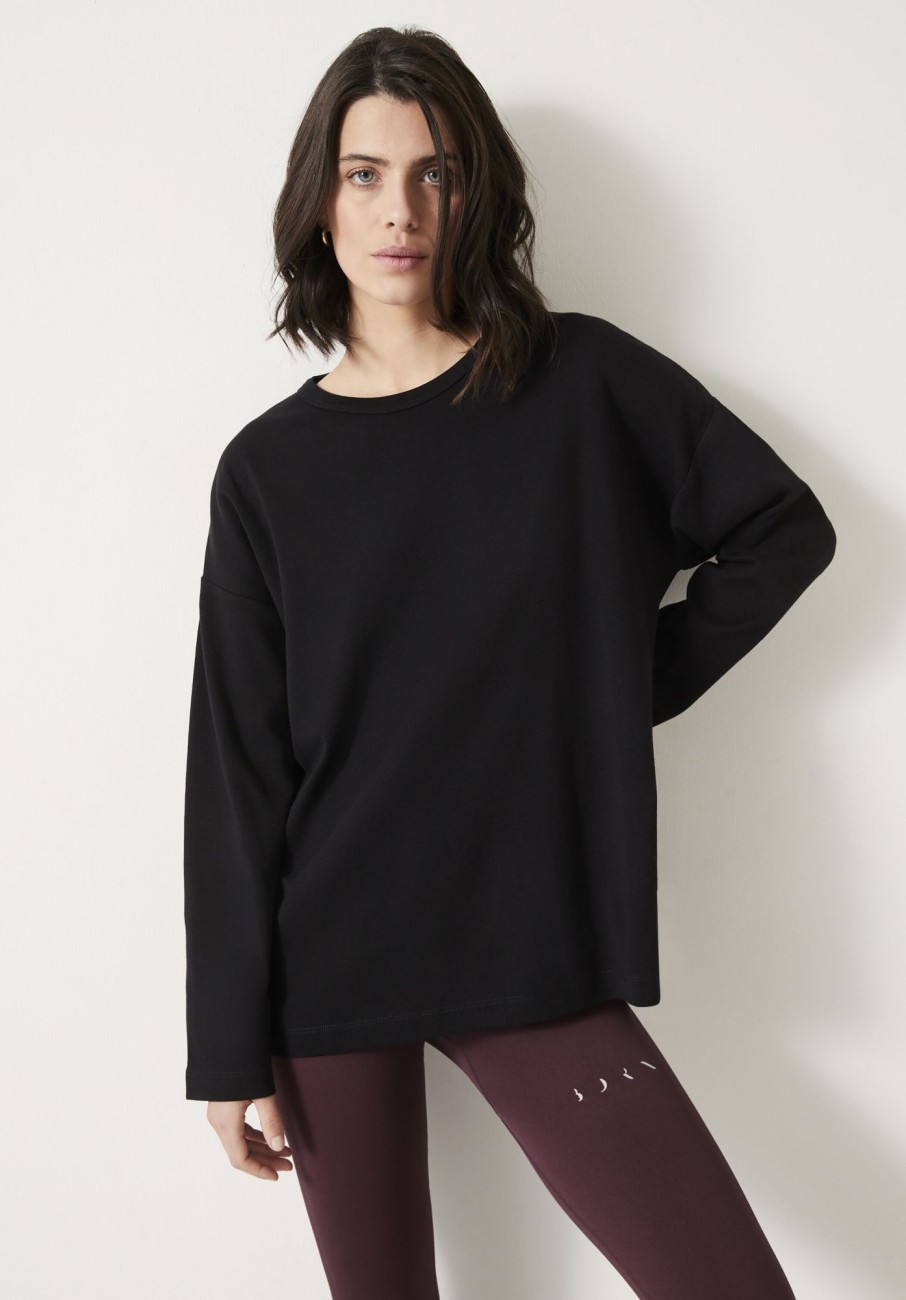 Online Rachel Split Hem Detail Top Black