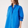 Online Pia Oversize Cotton Shirt Vivid Blue