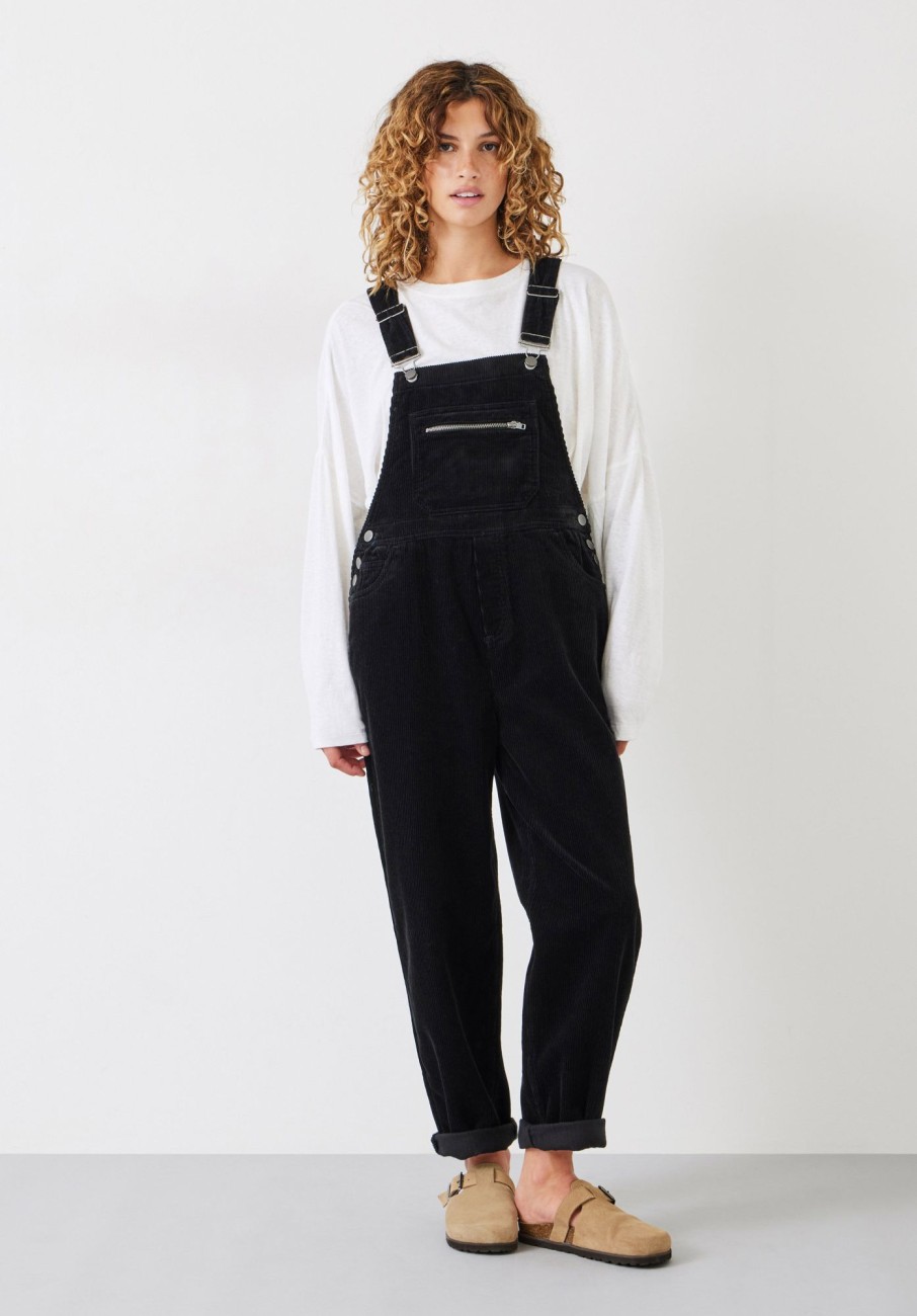 Online Vega Cord Dungarees Washed Black