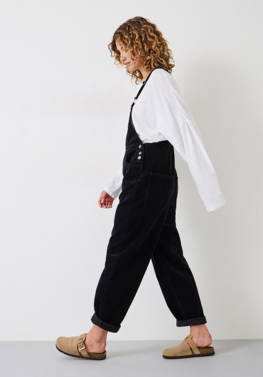 Online Vega Cord Dungarees Washed Black