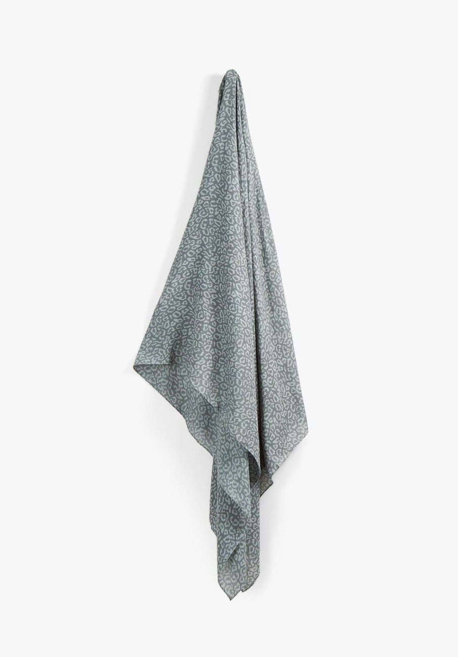 Online Tonal Leopard Printed Scarf Grey