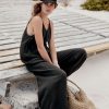 New Wide Leg Beach Jumpsuit Black