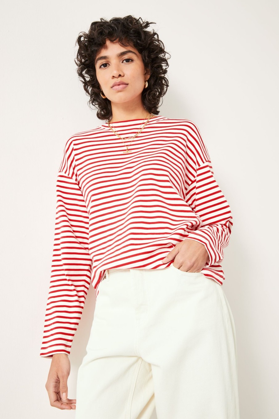 Online Mattie Striped Top Red / White Stripe