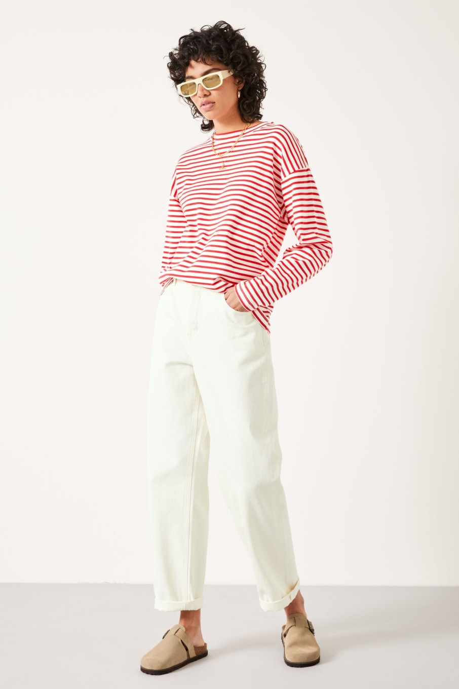 Online Mattie Striped Top Red / White Stripe