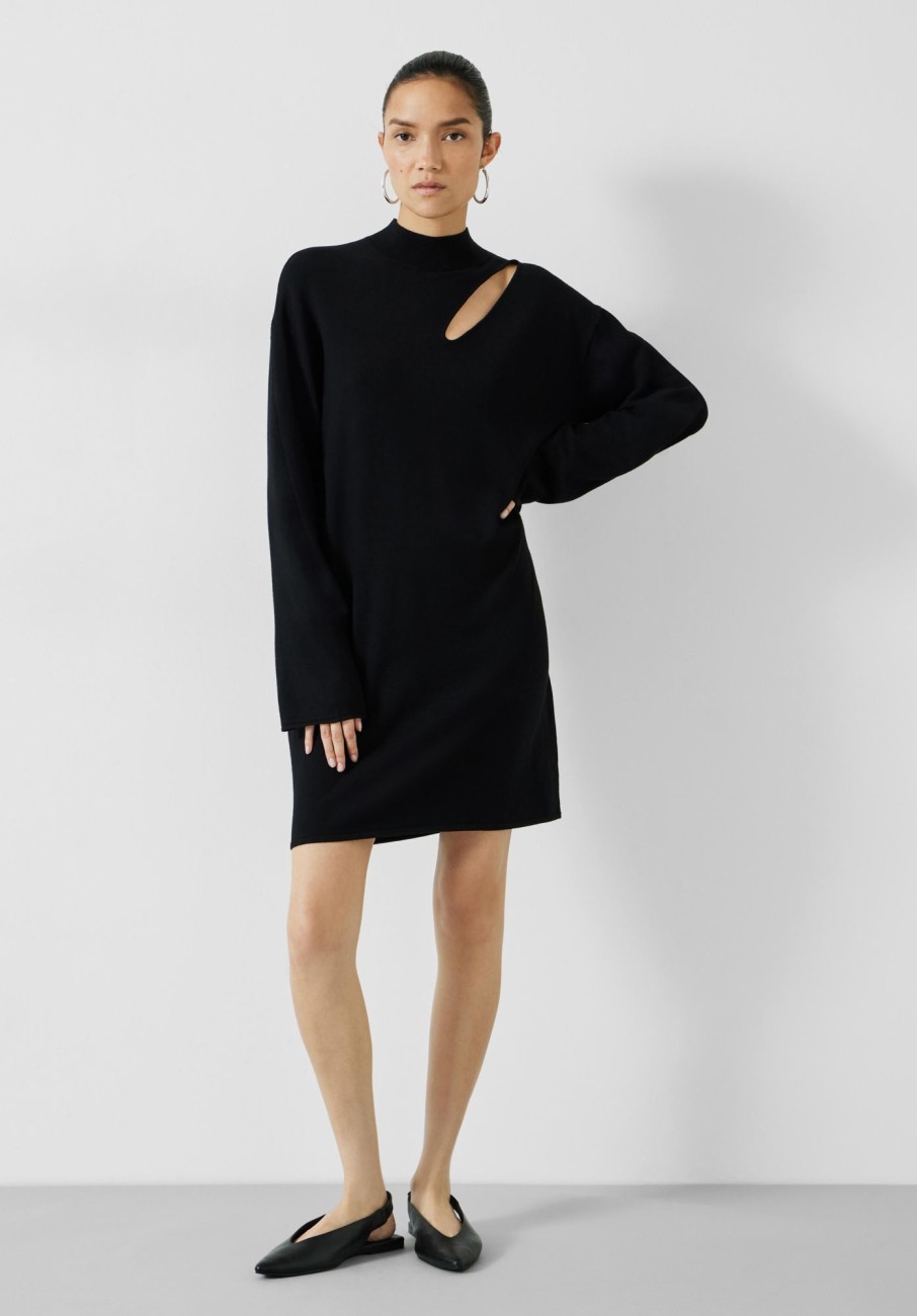 Hot Colby Cut Out Knitted Dress Black