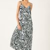 Best Eloise Slip Midi Dress Patchwork Zebra Black